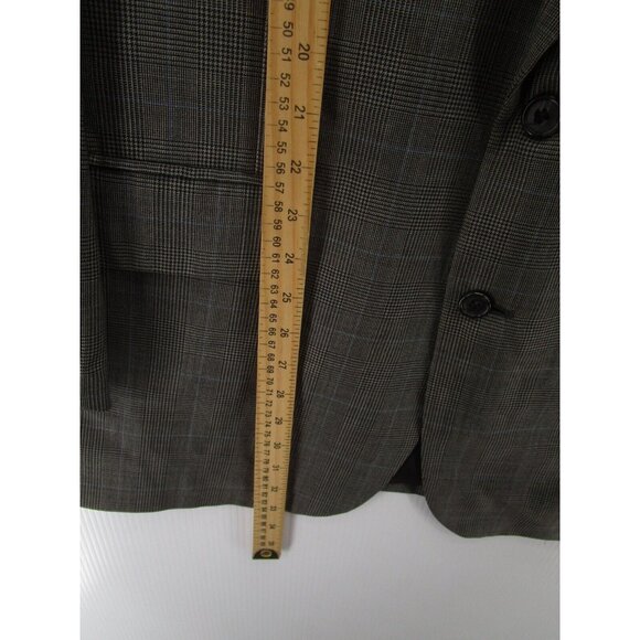 VINTAGE Burberrys Of London Sport Coat 42 Blazer Windowpane Plaid Wool* - Picture 4 of 15